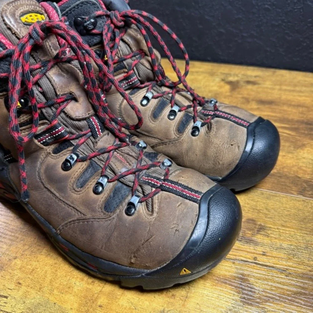 KEEN Pittsburgh F2413-11 Brown Leather Steel Toe Work Boots Mens‎ 11.5D